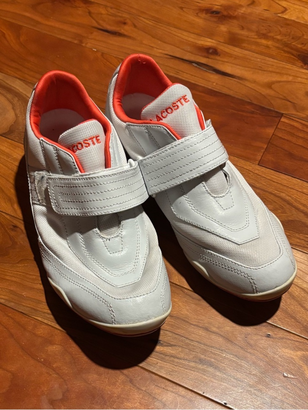 Lacoste White Sneakers with Orange Accents